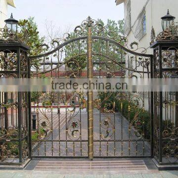 2016 new design wrought iron outdoor driveway main gate