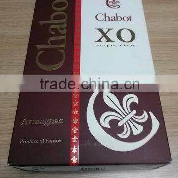 Customized wholesale cardboard XO wine paper box guangdong