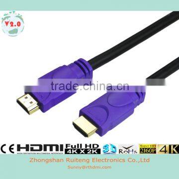 V1.4 Purple HDMI Cable with Ethernet and gold connector support 3D and 4k from 0.5-100m