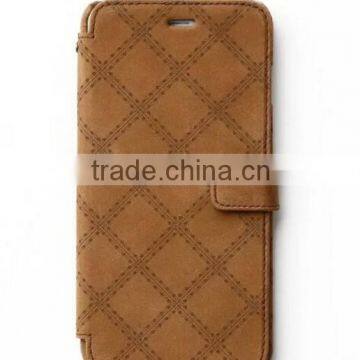 Grid style brown phone cover, classic cover for iphone 6