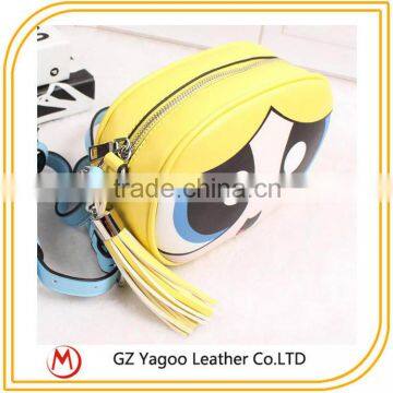 New 2016 Fashion Cute Cartoon Synthetic Women Leather Messenger Bag Occident Tassels Cross Body Bag photo-4