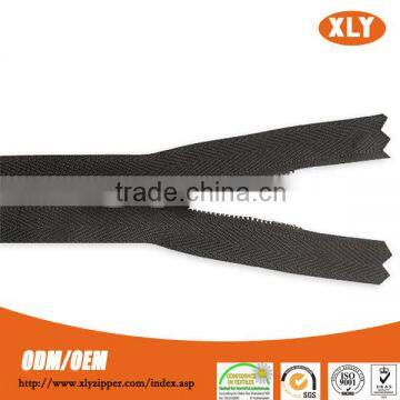 fancy cloth zipper , black invisible nylon zipper