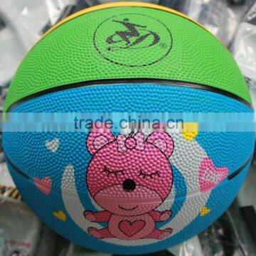 colorful cartoon rubber mini basketball for kids