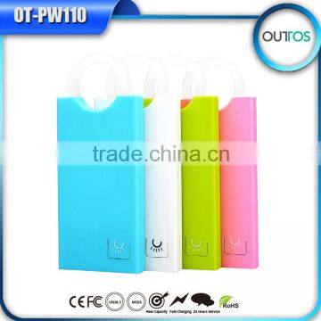 5000mah polymer rubber power bank handle design with dual USB