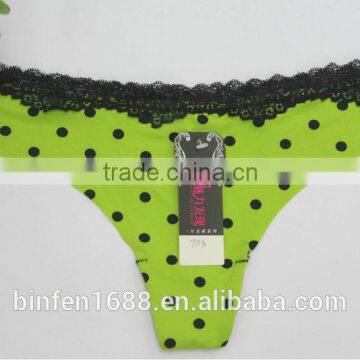 Laser Cut Seamless Dot Print Cute Sexy Women G-string Picture