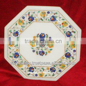 Marble Stone Inlay Coffee Table Top Pietra Dura Table Top