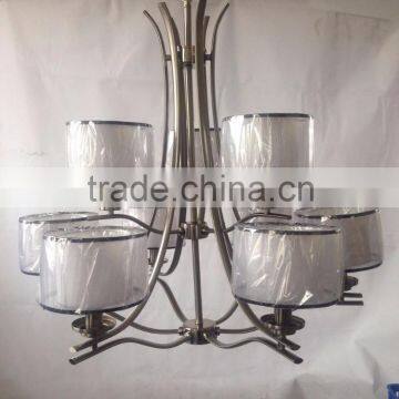Modern Oval Chandelier Sand Nickel Finish With Two Tiers Grey Shades With Sealing Chandelier photo-2
