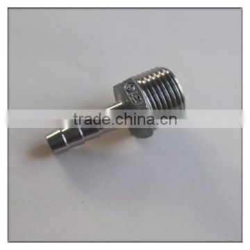 Stainless Steel Threaded Fitting, Hose Nipple, 1/4 in R Male 8 mm Barbed