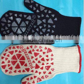 Convenience used high resistant BBQ kitchen oven silicone mitten gloves