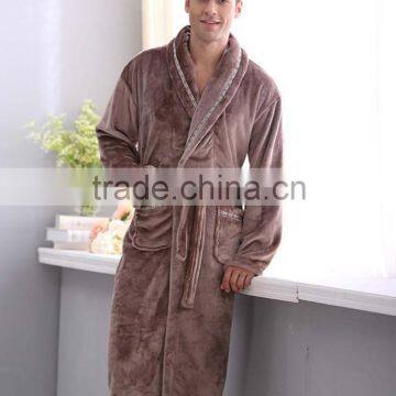 Autumn and winter coral fleece velvet bathrobe robe thickening flannel robe bathrobes men lounge sleepwear bathrobes male