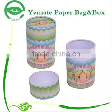 handmade Cylinder shape gift packaging use printed paper cardboard round box