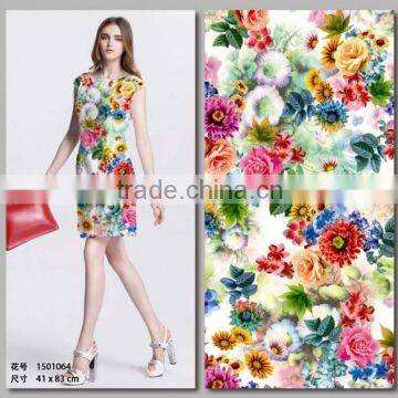 colored flower rayon twill printed fabric made in china