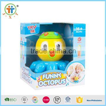 Special mini b/o musical octopus ,lovely octopus with light and music