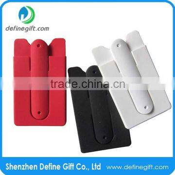 Phone Credit Card Holder Case Universal Silicone Stick On Credit Card Holder With Phone Stand                        
                                                Quality Choice