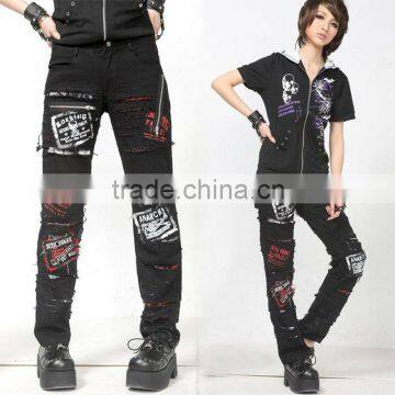 GLP PUNK VISUAL KERA BLACK BONDAGE PANTS 71098