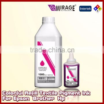 Colorful Refill Textile Pigment Ink For Epson Brother Hp