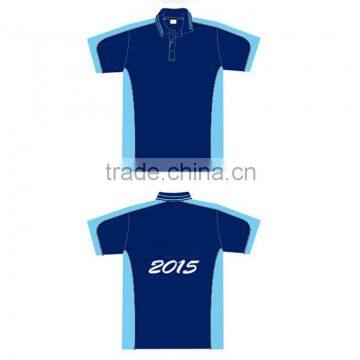 Custom polyester navy blue moisture football polo shirt