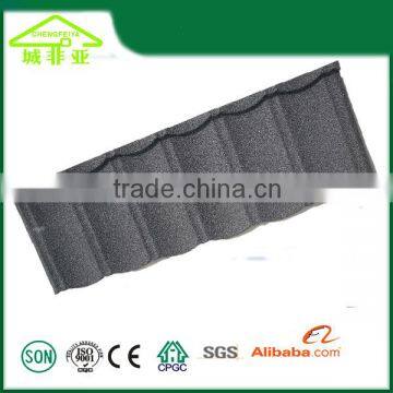 Construction material stone coated metal roof tile
