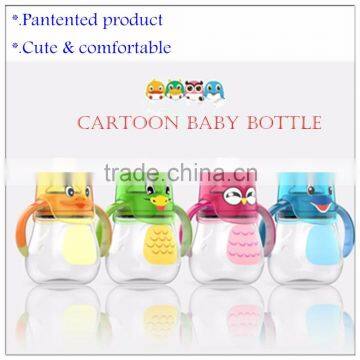 210/280ml patented baby bottle cute animal baby feeding bottle