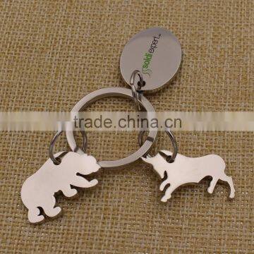 Wholesale Cheap Custom Bull and Bear Keychain