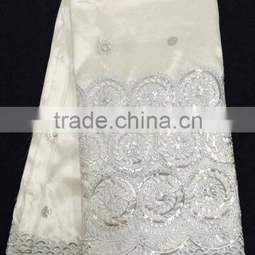 CL3113-3 high quality newest style Silk satin material George lace with gold /silver sequins colorful softly