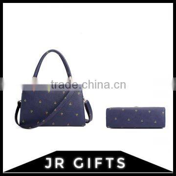 Factory Price Printed PU Blue Shoulder Bag