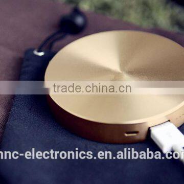 Latest Round CD Shape Design Custom Laser Engraving Logo Portable 6000mah Mobile Power Bank Charger Supplier's Choice
