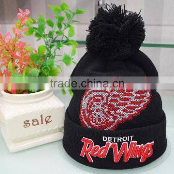 wholesale custom High quality fashion warm beanie hat for unisex/ mens cross stitch beanies