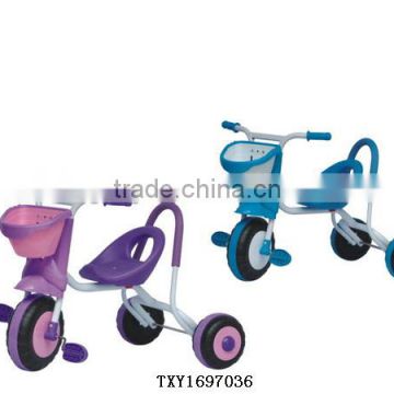 Funny Plastic Tricycle Pedicab with Basket Ride on Car Walker Kids Toys