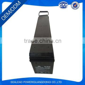 Factory price 12v 75AH Front terminal battery for solar powered air conditioner in Yemen market