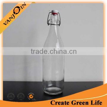 Clear 1L Swing Top Beverage Bottles