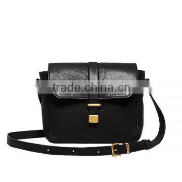 Lady adjustable strape Genuine leathe crossbody bag with buckle MD5-095