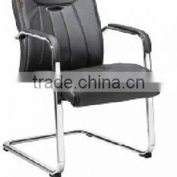 Black office furniture leather chairs without wheels HE-292