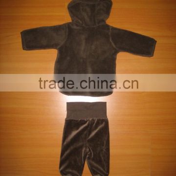 2015 high quality baby velour set for winter