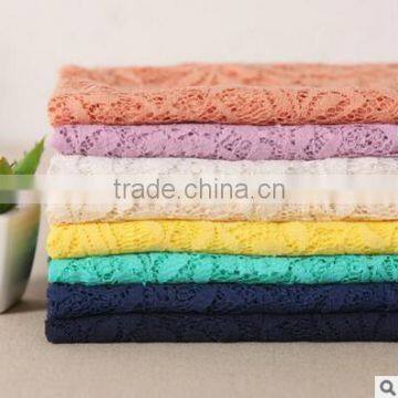 Supply Elastic Cotton Dress Fabric Warp Knitting Lace Fabrics photo-3