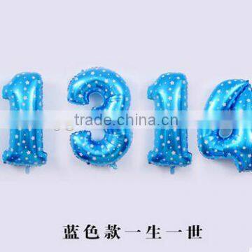 40 inch number balloons blue foil helium Balloon for party decoration globos