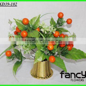 30 heads artificial plastic citrus junos plants with tray