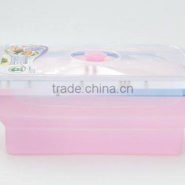 foldable mircoware safe food storage ,silicone fresh container,picnic lunch box