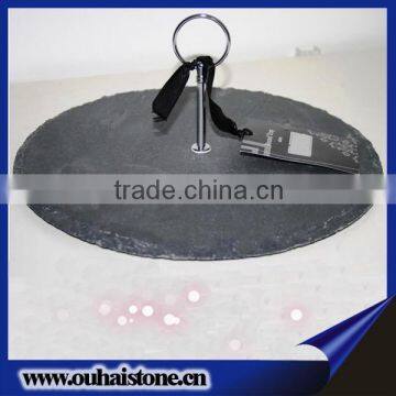 Popularly used in restaurant various sizes of 1 layer stone material black slate cake stand