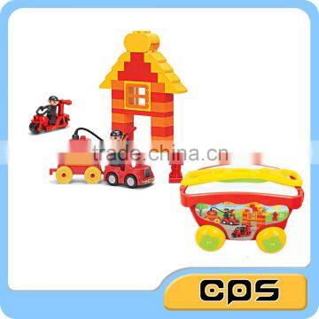 plastic firefighting theme building block toys