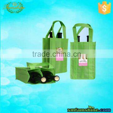 promotional cheap non woven logo stamping wine bottle bag