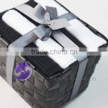 China Manufacturer Wholesale Yarn-dyed Waffle Weave Cotton Gift Packaging Kitchen Towel photo-2