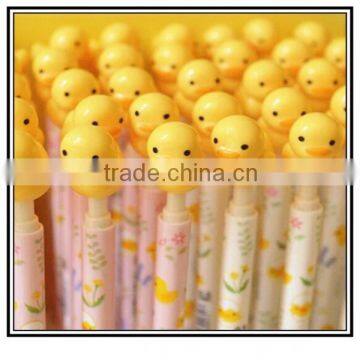 cartoon duck pencil topper for sales, high quality plastic cartoon animal topper,customized plastic cartoon pencil topper