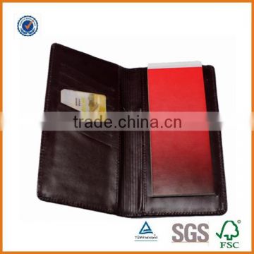 Handmade OEM/ODM cheque book holder wallet,custom cheque book holder with pen loop,factory price cow leather checkbook organizer