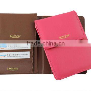 2015 high quality genuine leather both folding name/id/passport holder with magnetic closure, View name card holder