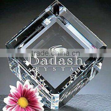 Square Crystal Glass Cube For Wedding Gift