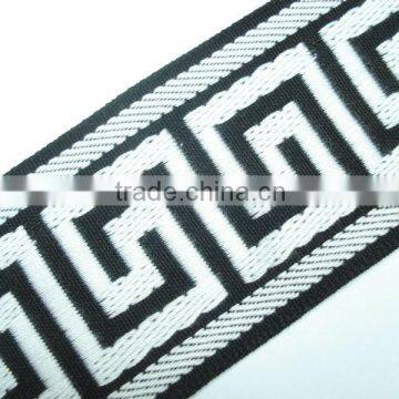 Jacquard spun polyester decorative webbing ribbon strap