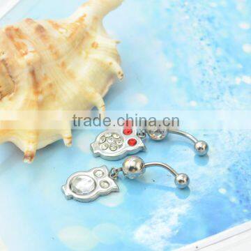 Unique Designed Belly Button Navel Rings Owl Shaped Dangle Stainless Steel Navel Piercing Jewelry photo-4