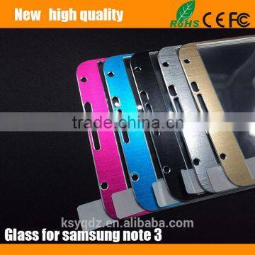 2.5D Titanium Alloy Brushed Metal Tempered Glass Screen Protector for Samsung Galaxy Note 3 photo-3