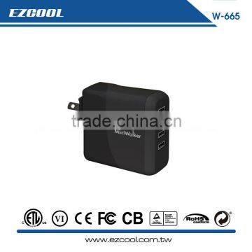 Dongguan Factory - NEWEST 5V/5A 25W or 5V/8A 40W INTERCHANGEABLE USB CHARGER-W-665(AVAILABLE FOR TYPE-C)